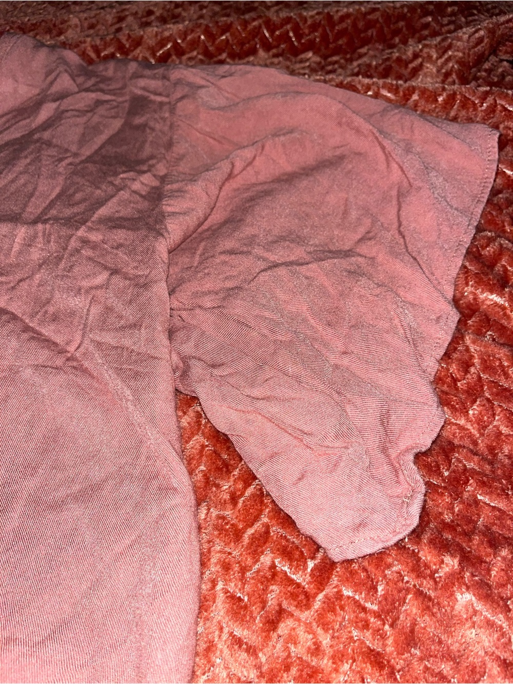 MARINA Dusty Rose Tie-Front Crop Top. Size S - Picture 3 of 4